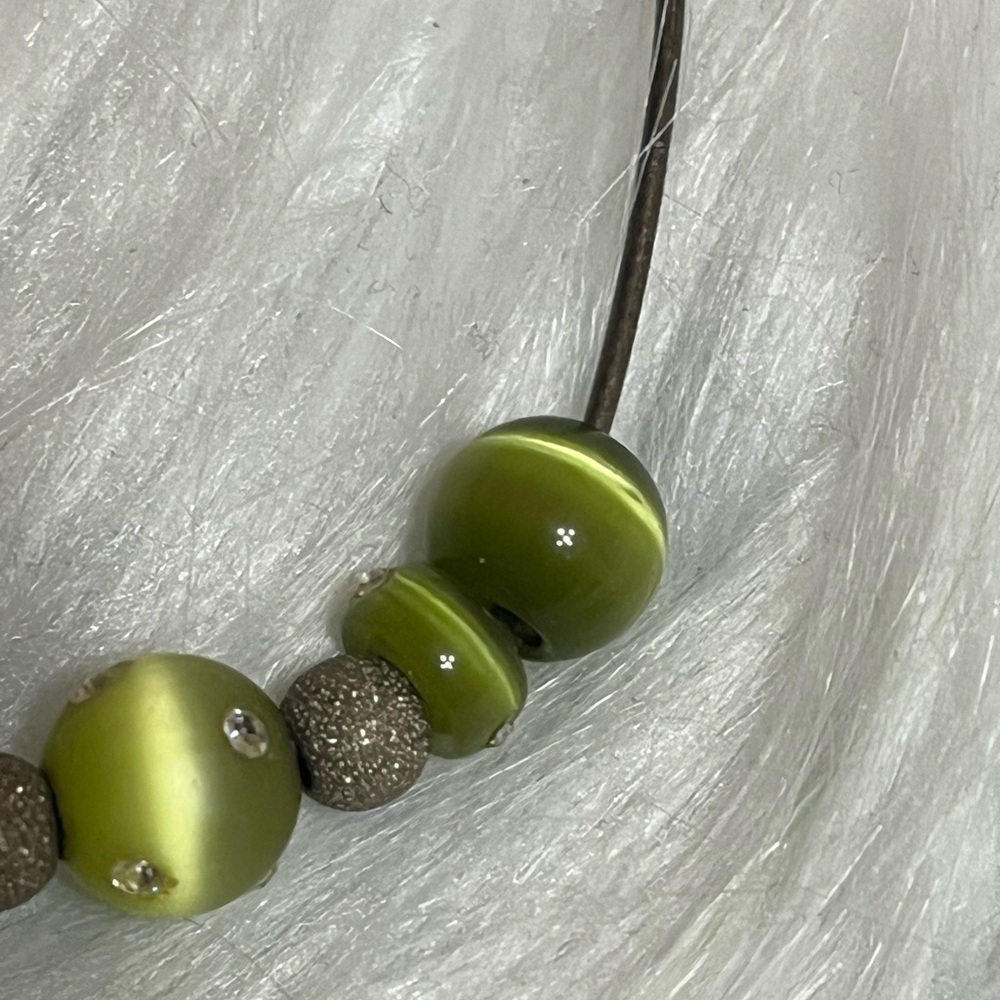 Sterling Cats Eye Crystal Necklace - Picture 8 of 12